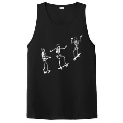 Funny Skeleton Skateboard Halloween Skateboarding Skeleton PosiCharge Competitor Tank