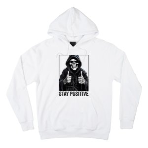 Funny Skull Stay Positive Skeleton Halloween Motivational Hoodie