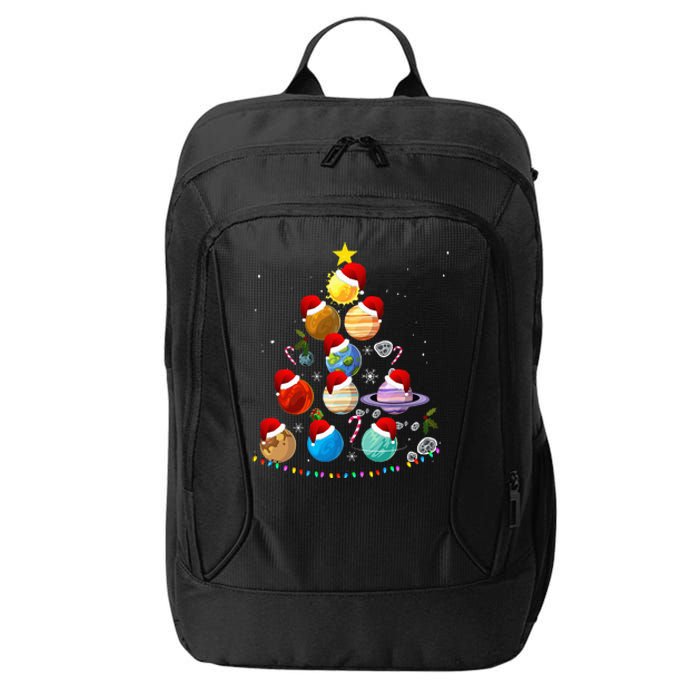 Funny Solar System Space Planets Tree Christmas Pajama Xmas City Backpack