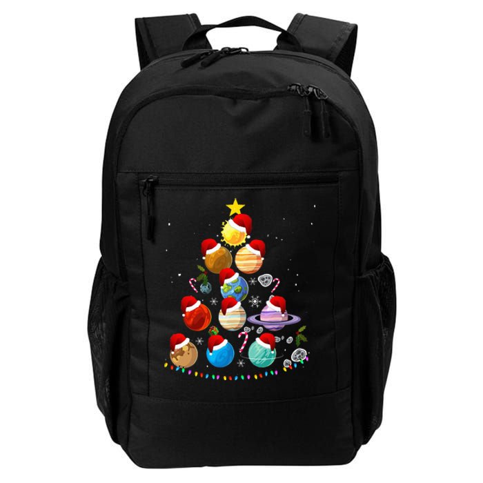 Funny Solar System Space Planets Tree Christmas Pajama Xmas Daily Commute Backpack