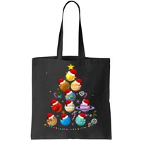 Funny Solar System Space Planets Tree Christmas Pajama Xmas Tote Bag