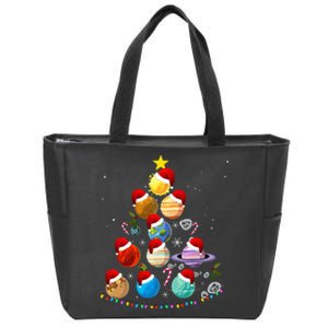 Funny Solar System Space Planets Tree Christmas Pajama Xmas Zip Tote Bag