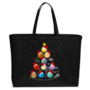 Funny Solar System Space Planets Tree Christmas Pajama Xmas Cotton Canvas Jumbo Tote