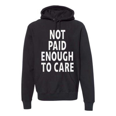 Funny Sarcastic Saying Not Paid Enough To Care Co Worker Premium Hoodie