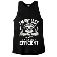 Funny Sloth Stuff IM Not Lazy Energy Efficient Nap Lovers Ladies PosiCharge Tri-Blend Wicking Tank