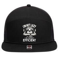 Funny Sloth Stuff IM Not Lazy Energy Efficient Nap Lovers 7 Panel Mesh Trucker Snapback Hat