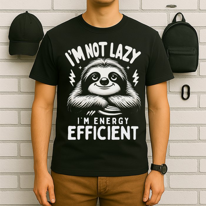Funny Sloth Stuff IM Not Lazy Energy Efficient Nap Lovers T-Shirt