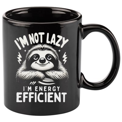 Funny Sloth Stuff IM Not Lazy Energy Efficient Nap Lovers 11oz C Handle Ceramic Mug