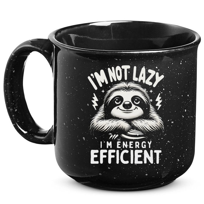 Funny Sloth Stuff IM Not Lazy Energy Efficient Nap Lovers 15oz Campfire Ceramic Mug