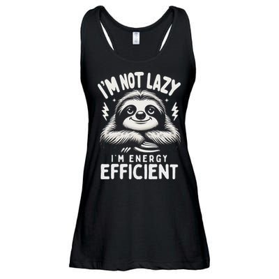 Funny Sloth Stuff IM Not Lazy Energy Efficient Nap Lovers Ladies Essential Flowy Tank