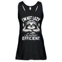 Funny Sloth Stuff IM Not Lazy Energy Efficient Nap Lovers Ladies Essential Flowy Tank