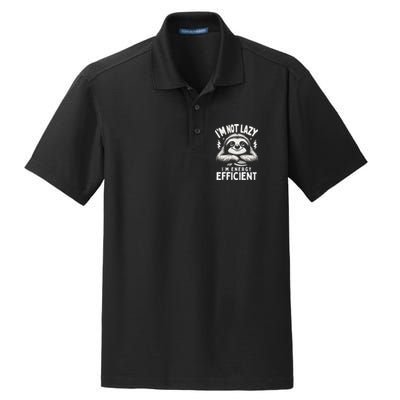 Funny Sloth Stuff IM Not Lazy Energy Efficient Nap Lovers Dry Zone Grid Polo