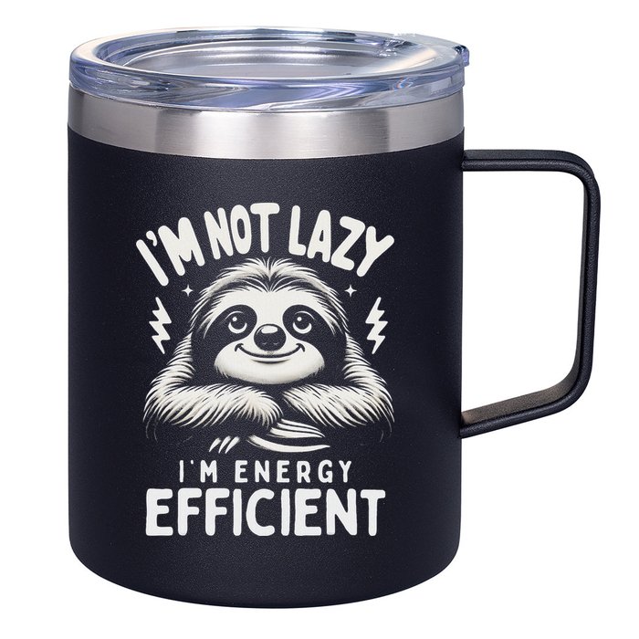 Funny Sloth Stuff IM Not Lazy Energy Efficient Nap Lovers 12oz Stainless Steel Coffee Mug