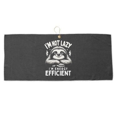Funny Sloth Stuff IM Not Lazy Energy Efficient Nap Lovers Large Microfiber Waffle Golf Towel