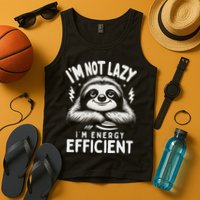 Funny Sloth Stuff IM Not Lazy Energy Efficient Nap Lovers Tank Top