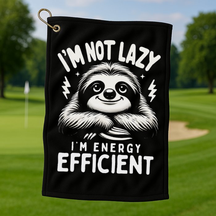 Funny Sloth Stuff IM Not Lazy Energy Efficient Nap Lovers Golf Towel