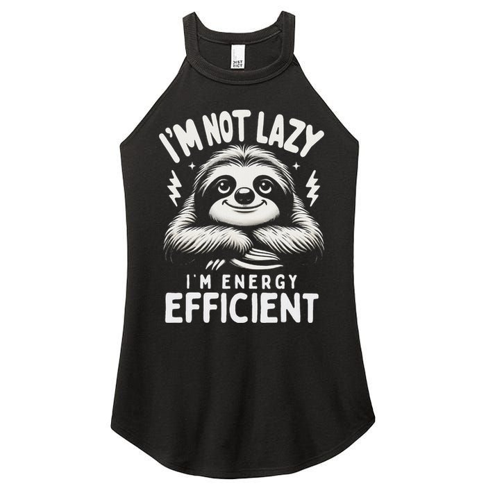 Funny Sloth Stuff IM Not Lazy Energy Efficient Nap Lovers Women's Perfect Tri Rocker Tank