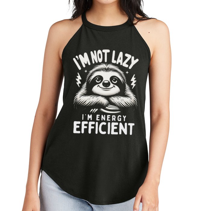 Funny Sloth Stuff IM Not Lazy Energy Efficient Nap Lovers Women's Perfect Tri Rocker Tank