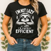 Funny Sloth Stuff IM Not Lazy Energy Efficient Nap Lovers Womens T-Shirt