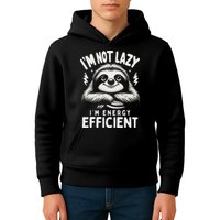 Funny Sloth Stuff IM Not Lazy Energy Efficient Nap Lovers Kids Hoodie