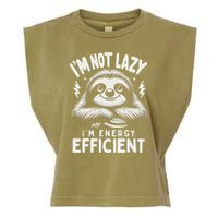Funny Sloth Stuff IM Not Lazy Energy Efficient Nap Lovers Garment-Dyed Women's Muscle Tee