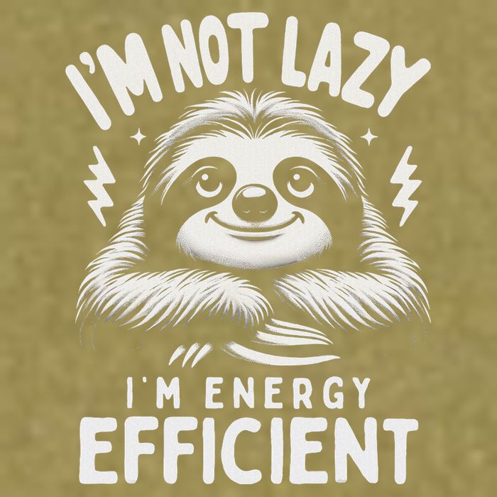 Funny Sloth Stuff IM Not Lazy Energy Efficient Nap Lovers Garment-Dyed Women's Muscle Tee