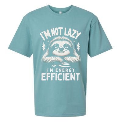 Funny Sloth Stuff IM Not Lazy Energy Efficient Nap Lovers Sueded Cloud Jersey T-Shirt