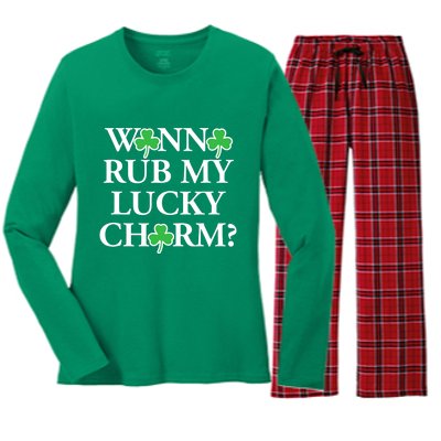 Funny Sexy St Patricks Day Clothing For Men Inappropriate Women's Long Sleeve Flannel Pajama Set 