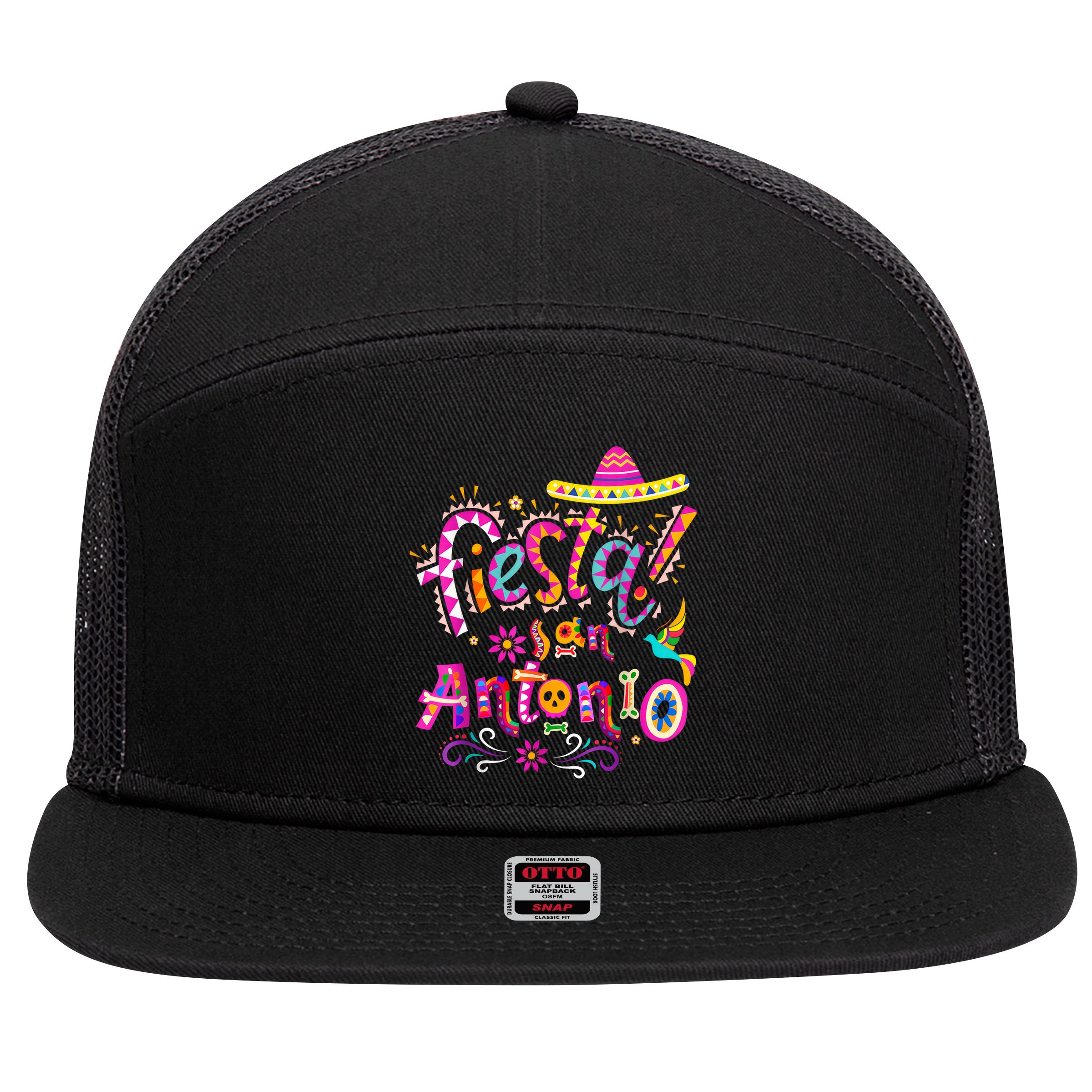 Fiesta Squad San Antonio Texas Cinco De Mayo Lets Fiesta  7 Panel Mesh Trucker Snapback Hat