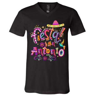 Fiesta Squad San Antonio Texas Cinco De Mayo Lets Fiesta  V-Neck T-Shirt
