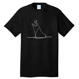 Funny Ski Skiing Lover Gift For Skier Tall T-Shirt