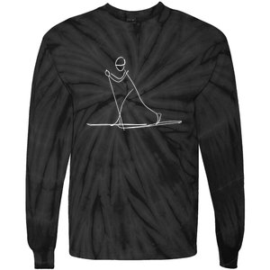 Funny Ski Skiing Lover Gift For Skier Tie-Dye Long Sleeve Shirt