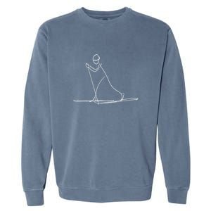 Funny Ski Skiing Lover Gift For Skier Garment-Dyed Sweatshirt