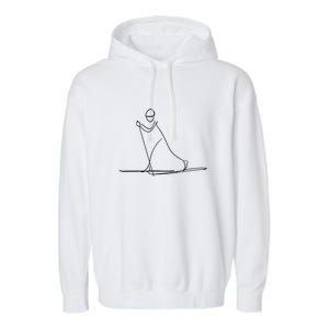 Funny Ski Skiing Lover Gift For Skier Garment-Dyed Fleece Hoodie