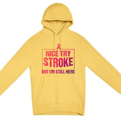 Funny Stroke Survivor Gift Cute Brain Attacks Gift Premium Pullover Hoodie