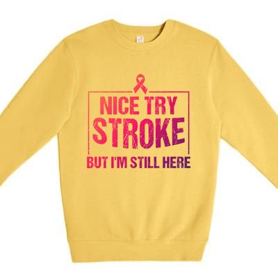 Funny Stroke Survivor Gift Cute Brain Attacks Gift Premium Crewneck Sweatshirt