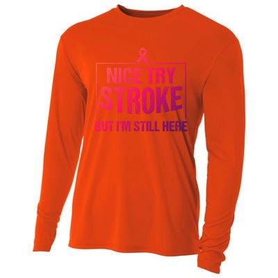 Funny Stroke Survivor Gift Cute Brain Attacks Gift Cooling Performance Long Sleeve Crew