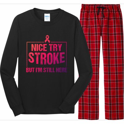 Funny Stroke Survivor Gift Cute Brain Attacks Gift Long Sleeve Pajama Set