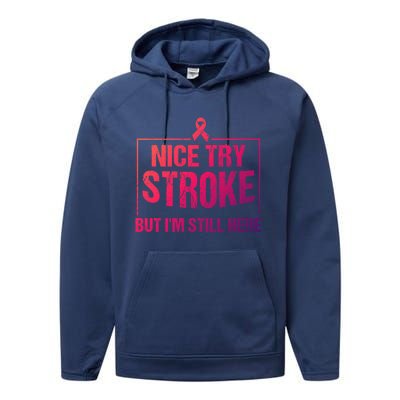 Funny Stroke Survivor Gift Cute Brain Attacks Gift Performance Fleece Hoodie