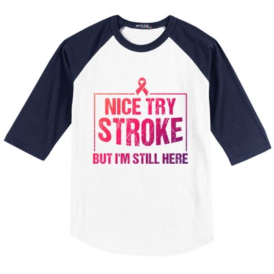 Funny Stroke Survivor Gift Cute Brain Attacks Gift Baseball Sleeve Shirt