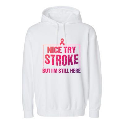 Funny Stroke Survivor Gift Cute Brain Attacks Gift Garment-Dyed Fleece Hoodie