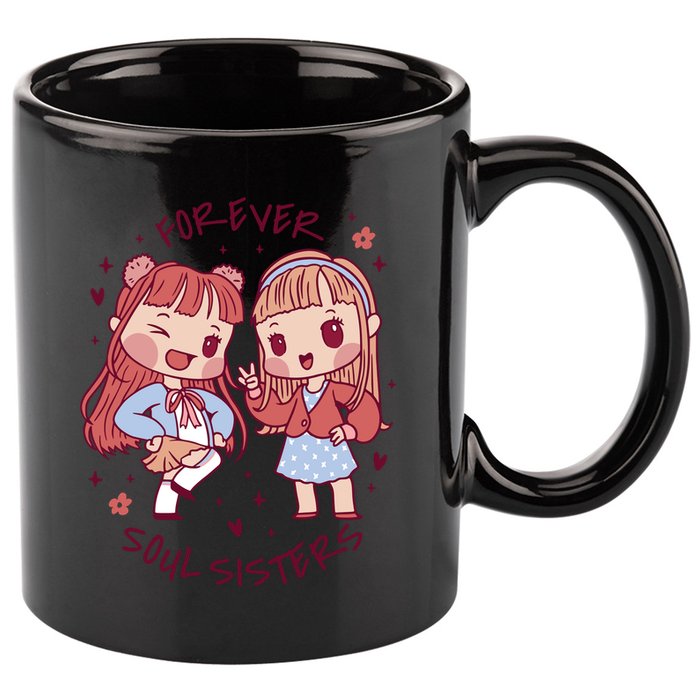 Forever Soul Sisters Chibi Friends 11oz C Handle Ceramic Mug