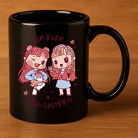 Forever Soul Sisters Chibi Friends 11oz C Handle Ceramic Mug