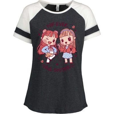 Forever Soul Sisters Chibi Friends Enza Ladies Jersey Colorblock Tee