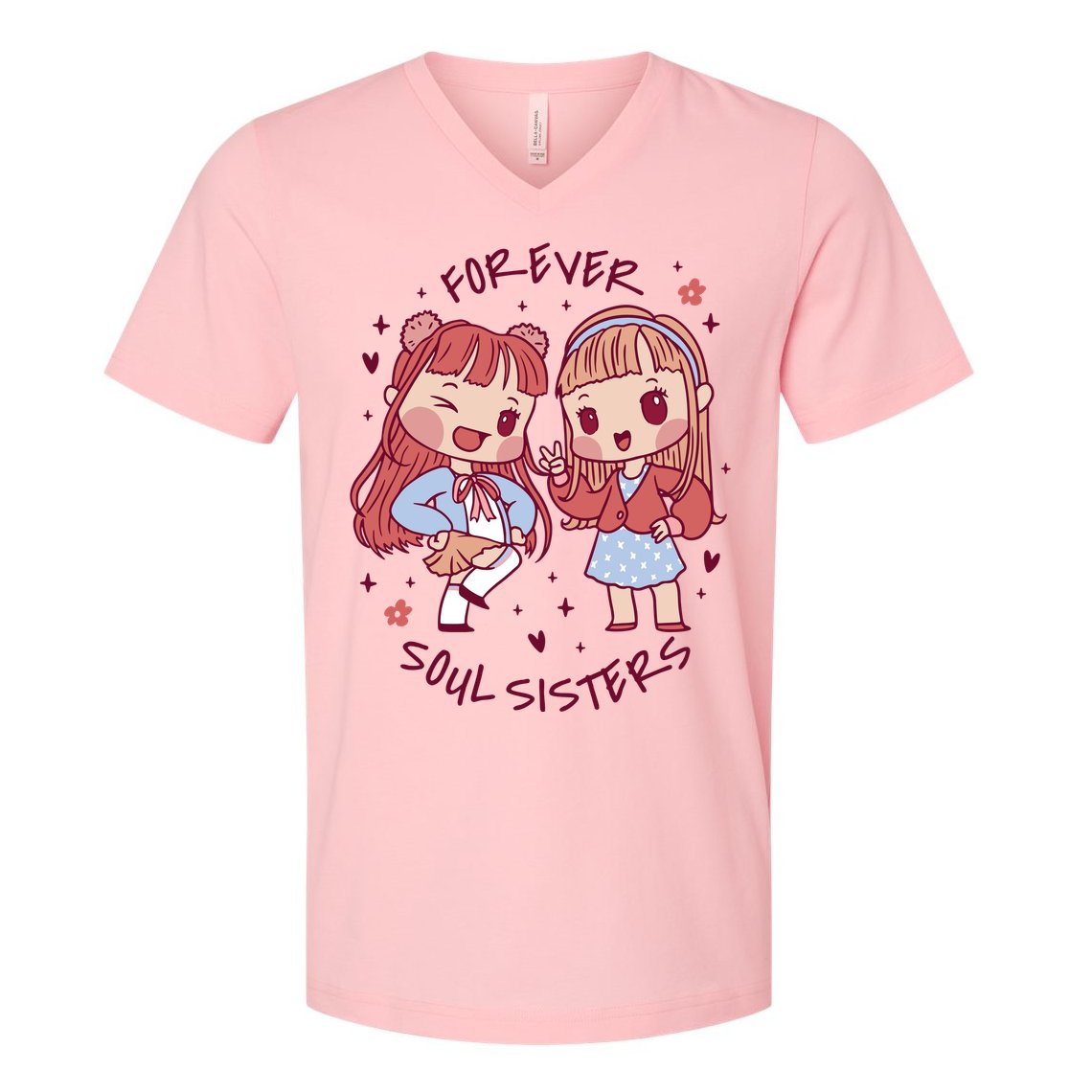 Forever Soul Sisters Chibi Friends V-Neck T-Shirt