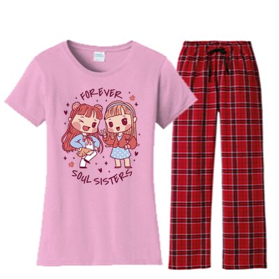 Forever Soul Sisters Chibi Friends Women's Flannel Pajama Set