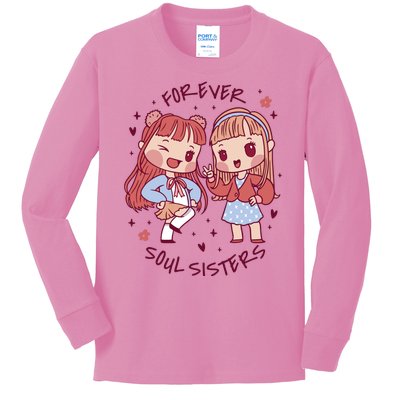 Forever Soul Sisters Chibi Friends Kids Long Sleeve Shirt