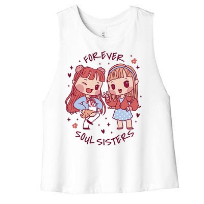 Forever Soul Sisters Chibi Friends Women's Racerback Cropped Tank