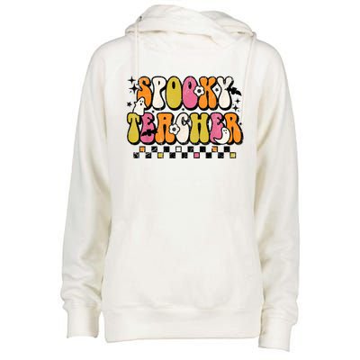 Funny Spooky Season Retro Spooky Teacher Halloween Costume Womens Funnel Neck Pullover Hood