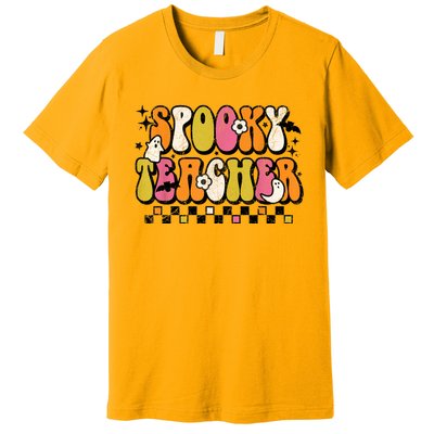 Funny Spooky Season Retro Spooky Teacher Halloween Costume Premium T-Shirt